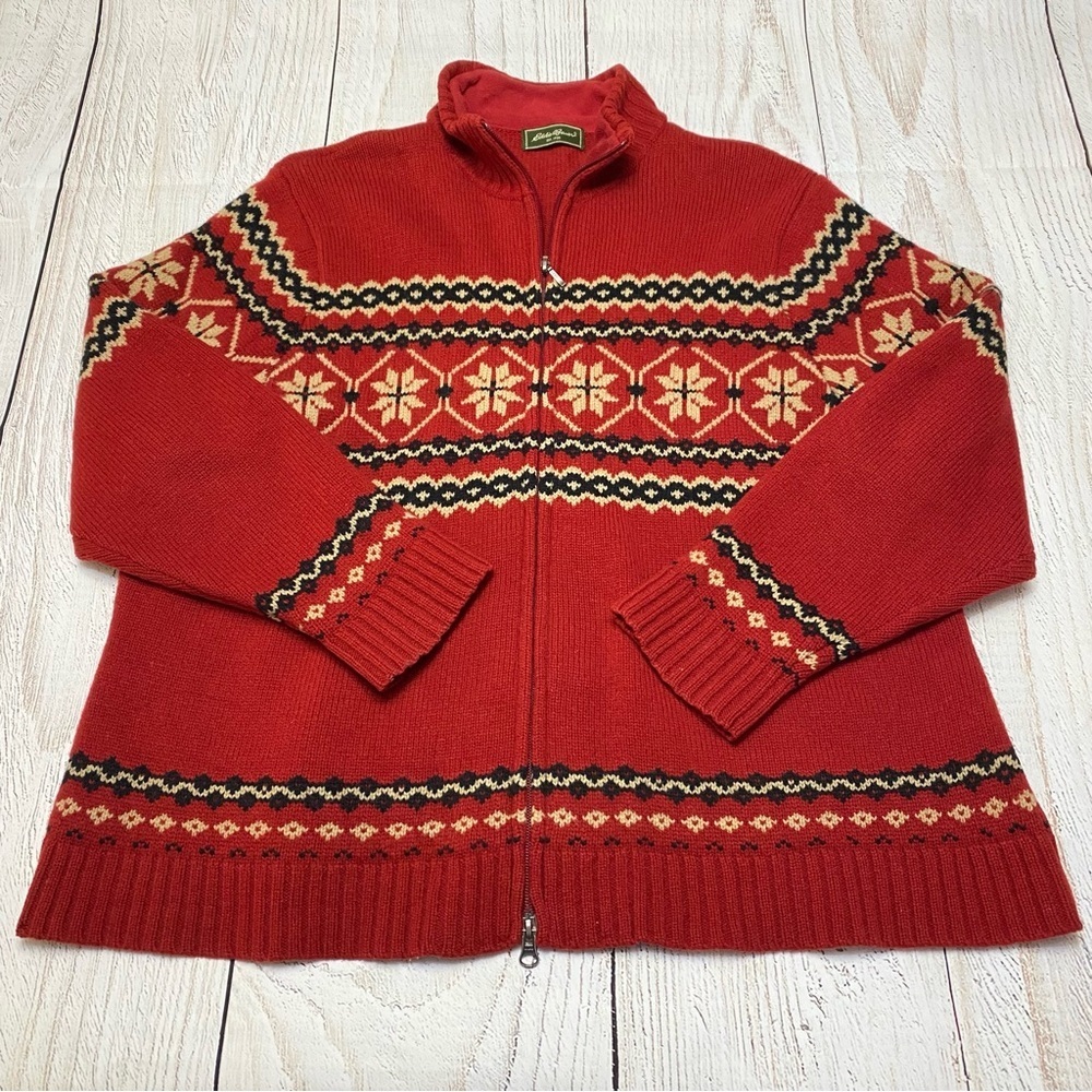 Eddie Bauer Wool full zip Sweater